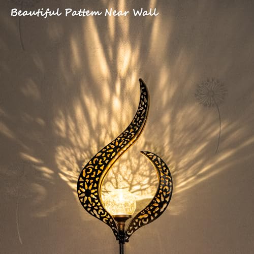 Homeimpro Outdoor Solar Lights Garden Crackle Glass Globe Stake Lights,Waterproof LED Lights for Garden,Lawn,Patio or Courtyard