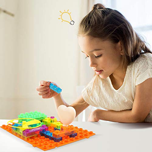 PANTHEON Circuit Kit with Lighted Bricks Magnets 59 Different Projects in 1, Best STEM Educational Gift for Boys and Girls Ages 6 - 14, Science Experiment Kit w Electronic Blocks, Circuits for Kids