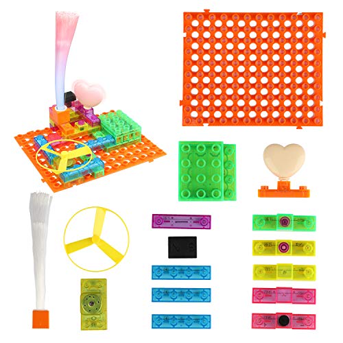 PANTHEON Circuit Kit with Lighted Bricks Magnets 59 Different Projects in 1, Best STEM Educational Gift for Boys and Girls Ages 6 - 14, Science Experiment Kit w Electronic Blocks, Circuits for Kids