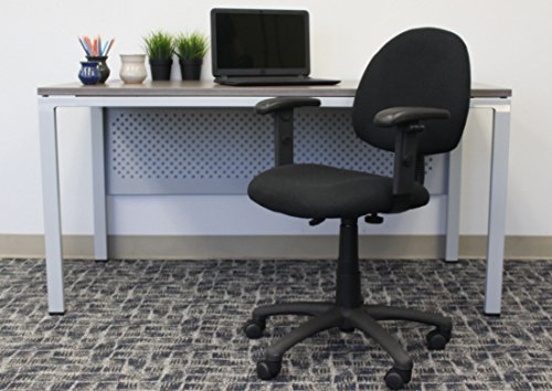 Boss Office Products Perfect Posture Delux Fabric Task Chair with Adjustable Arms in Black