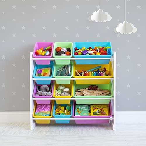 Kids' Toy Storage Organizer by Humble Crew, White/Pastel