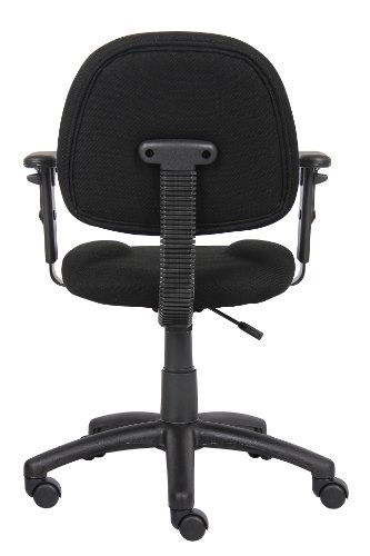 Boss Office Products Perfect Posture Delux Fabric Task Chair with Adjustable Arms in Black