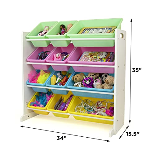 Kids' Toy Storage Organizer by Humble Crew, White/Pastel