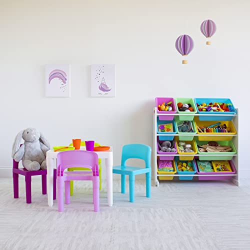 Kids' Toy Storage Organizer by Humble Crew, White/Pastel