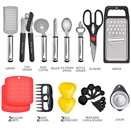 Home Hero Kitchen Utensil Set Cooking Utensils Set - Nylon Kitchen Utensils Set Kitchen Tool Set 44 Pcs. Cooking Utensil Set Kitchen Set Spatula Set Kitchen Gadgets Kitchen Tools Kitchen Accessories