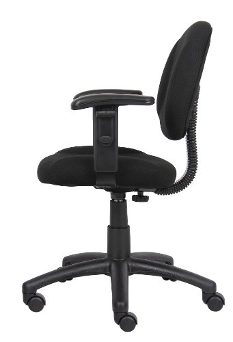 Boss Office Products Perfect Posture Delux Fabric Task Chair with Adjustable Arms in Black