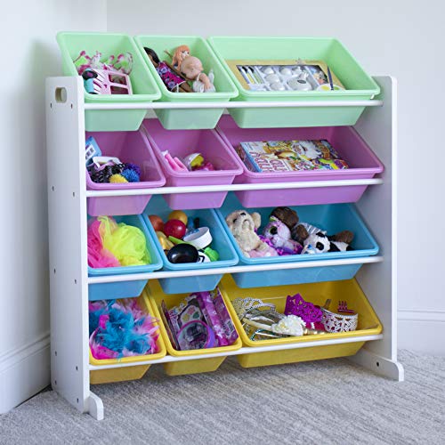 Kids' Toy Storage Organizer by Humble Crew, White/Pastel