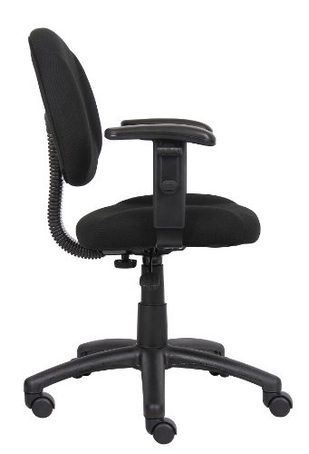 Boss Office Products Perfect Posture Delux Fabric Task Chair with Adjustable Arms in Black