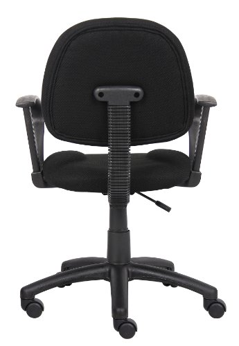 Boss Office Products Perfect Posture Delux Fabric Task Chair with Loop Arms in Black