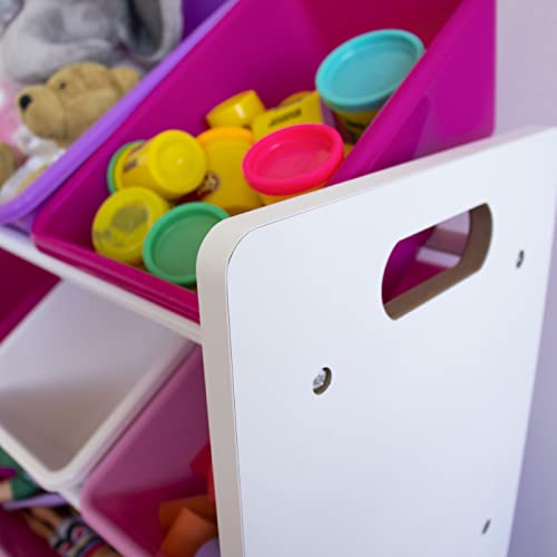 Kids' Toy Storage Organizer with 12 Bins (Pink&Purple)