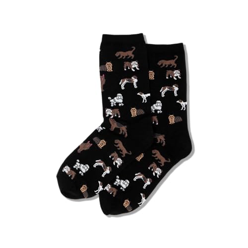 Dog Lovers Novelty Fashion Crew Socks (Black)