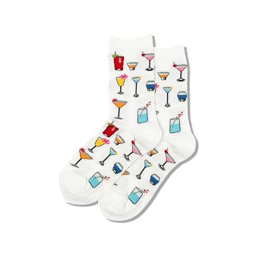 Cocktail Crew Socks: Funny Tropical Drinks, Shoe Size 4-10