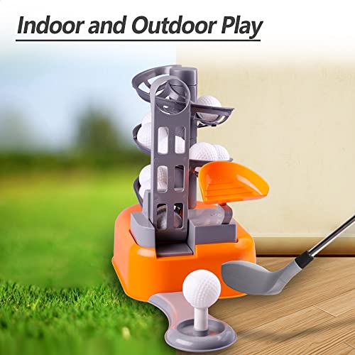 iPlay, iLearn Kids Golf Toys Set, Left & Right Golf Head, Indoor & Outdoor Golf Ball Game, Sports Gaming Clubs, Learning Active Exercise Gifts for 3 4 5 6 7 8 Year Olds, Toddler Boy Girl Child, Orange