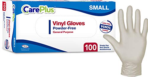 Small Clear Vinyl Gloves, Non Latex, 100-Count