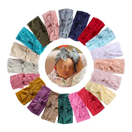 Mookiraer Baby Girl Nylon Headbands Newborn Infant Toddler Hairbands and Bows Child Hair Accessories