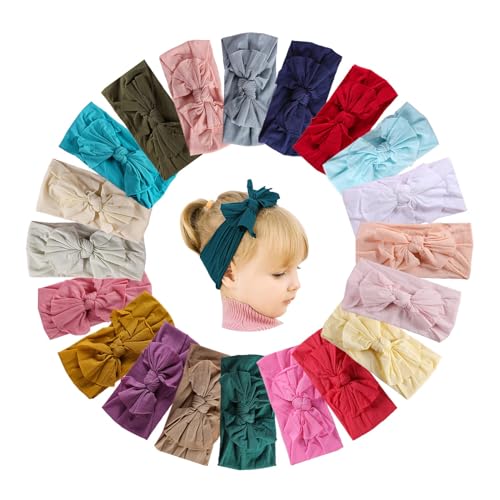 Mookiraer Baby Girl Nylon Headbands Newborn Infant Toddler Hairbands and Bows Child Hair Accessories