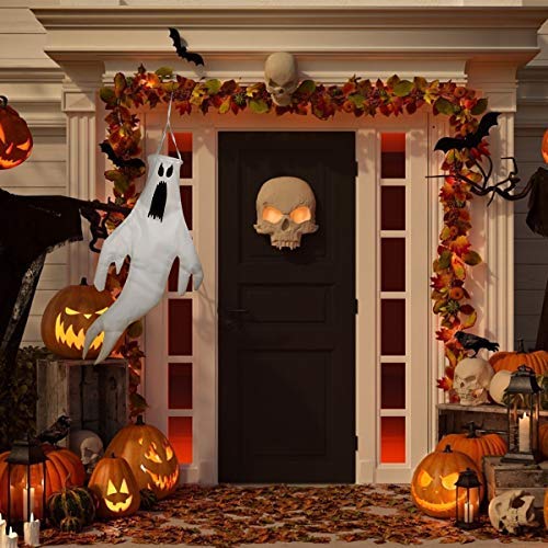 ANPHSIN 39 ? 22 inch Halloween Windsocks Flag- 3D Spook The Ghost Windsock Winter Windsock Outdoor Hanging Decoration for Halloween Front Yard Patio Lawn Garden Party Decor