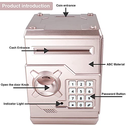 Piggy Bank with Electronic Password Code - Rose Gold