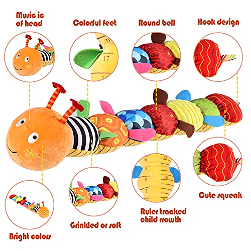 LIGHTDESIRE Musical Caterpillar Toy [Newest] Rattle with Ring Bell for Preschool