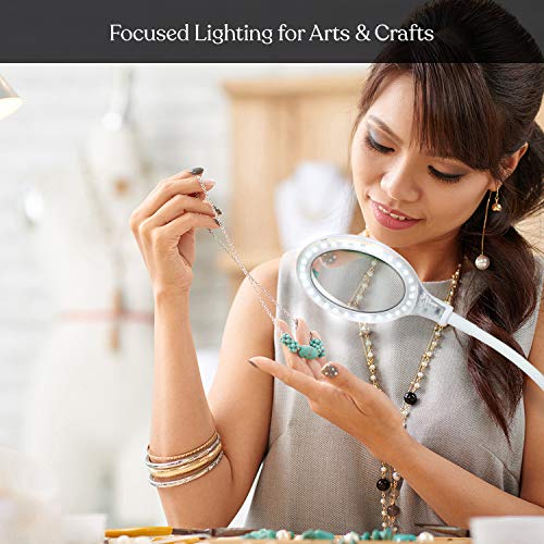 Brightech LightView Pro Flex 2 in 1: 2.25x Magnifier with Bright LED Light - Magnifying Glass Lamp with Base Stand & Clamp - for Reading, Painting, Sewing & Needle Crafts, Puzzle & Hobby Fans