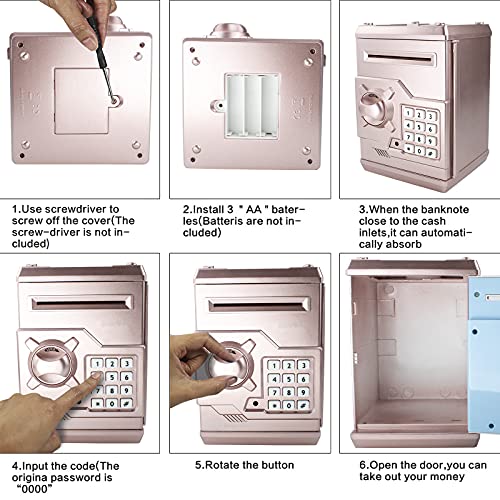 Piggy Bank with Electronic Password Code - Rose Gold