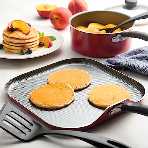 LEGENDARY-YES 18 Piece Nonstick Pots & Pans Cookware Set Kitchen Kitchenware Cooking NEW (RED)