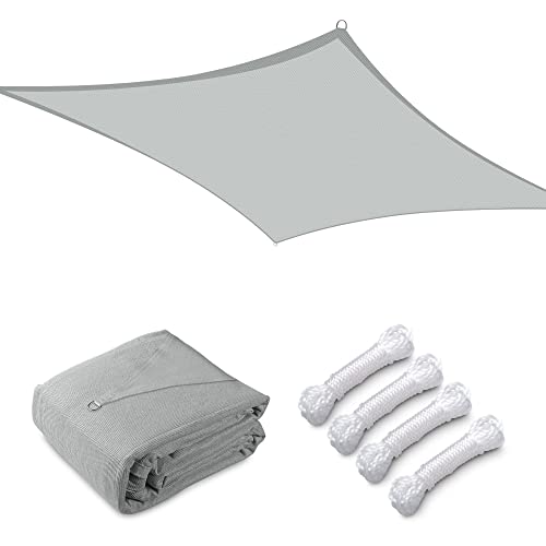 Gray 16'x16' Square Sun Shade Sail for Outdoor