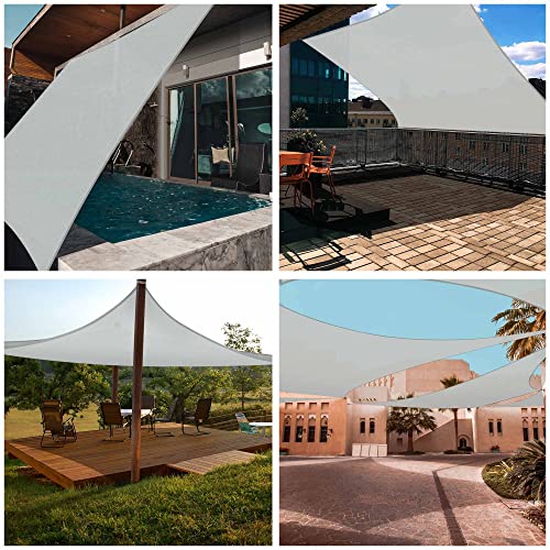 Gray 16'x16' Square Sun Shade Sail for Outdoor