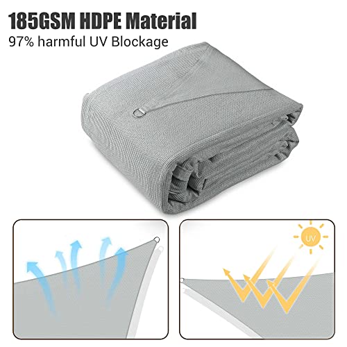 Gray 16'x16' Square Sun Shade Sail for Outdoor