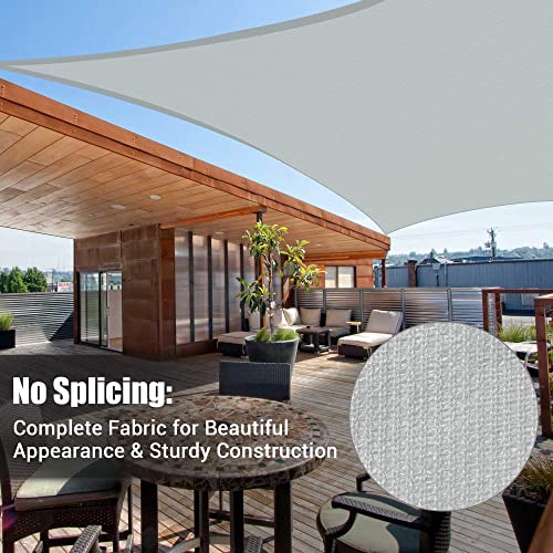 Gray 16'x16' Square Sun Shade Sail for Outdoor
