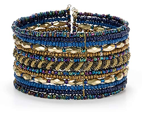 SPUNKYsoul Cuff Bracelets for Women Collection (Blue/Gold)