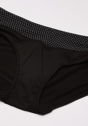 Warner's Women's Blissful Benefits No Muffin Top 3 Pack Hipster Panties, Smoked Pearl/Navy Ink/Black w/Polka dot Waistband, S