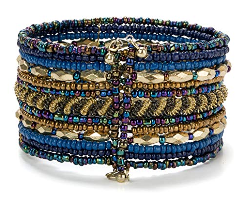 SPUNKYsoul Cuff Bracelets for Women Collection (Blue/Gold)