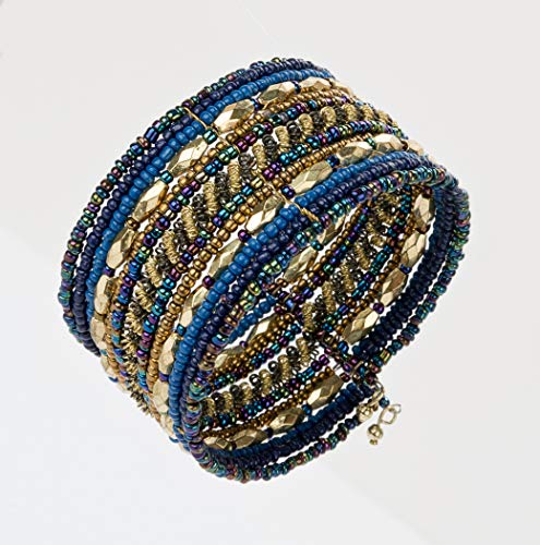 SPUNKYsoul Cuff Bracelets for Women Collection (Blue/Gold)