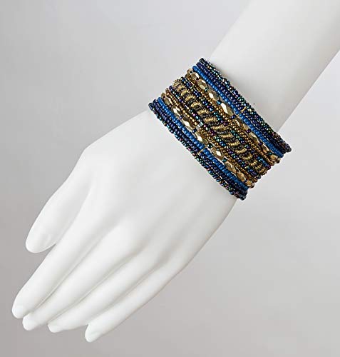 SPUNKYsoul Cuff Bracelets for Women Collection (Blue/Gold)