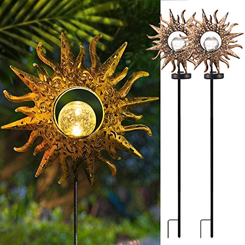 Crackle Glass Solar Garden Lights - 2 Pack