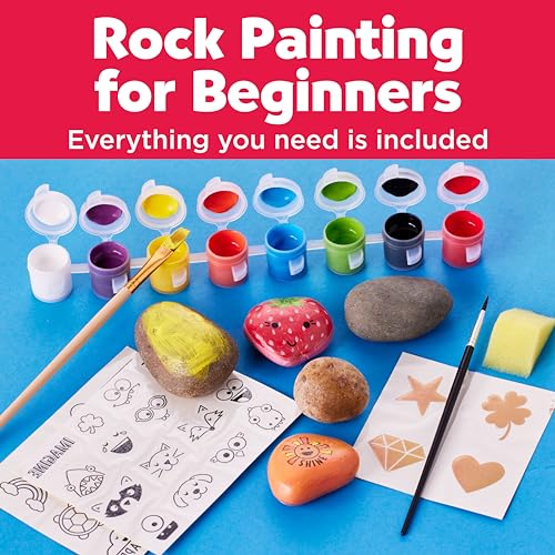 Creativity for Kids Hide & Seek Rock Painting Kit - Arts & Crafts For Kids - Includes Rocks & Waterproof Paint