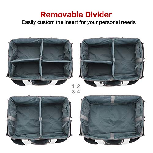 HOMEST Craft Organizer Tote Bag with Multiple Pockets, Storage Art Caddy for Scrapbooking, Crafts Supply Carrier for Tools, Grey