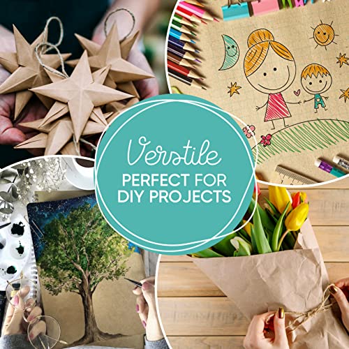 Made in USA Brown Kraft Paper Jumbo Roll 17.75? x 1200? (100ft) Ideal for Gift Wrapping, Art, Craft, Postal, Packing, Shipping, Floor Covering, Dunnage, Parcel, Table Runner 100% Recycled Material