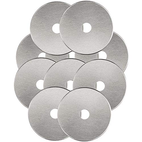 Rotary Cutter Blades 45mm 10 Pack by KISSWILL, Fits Fiskars, Olfa, Martelli, Dremel, Truecut, DAFA Rotary Cutter Replacement for Quilting Scrapbooking Sewing Arts&Crafts, Sharp and Durable