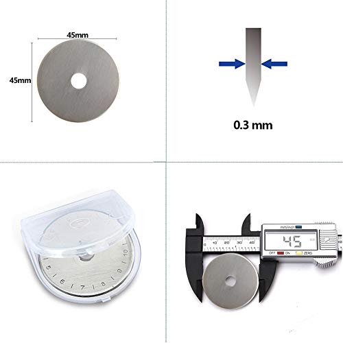 Rotary Cutter Blades 45mm 10 Pack by KISSWILL, Fits Fiskars, Olfa, Martelli, Dremel, Truecut, DAFA Rotary Cutter Replacement for Quilting Scrapbooking Sewing Arts&Crafts, Sharp and Durable