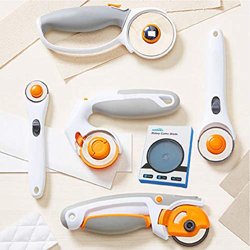 Rotary Cutter Blades 45mm 10 Pack by KISSWILL, Fits Fiskars, Olfa, Martelli, Dremel, Truecut, DAFA Rotary Cutter Replacement for Quilting Scrapbooking Sewing Arts&Crafts, Sharp and Durable