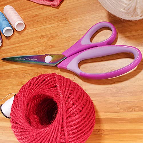 Titanium Softgrip Scissors Set for Sewing, Arts, Crafts, Office - Jubilee Yarn - 1 Set of 3 - Purple