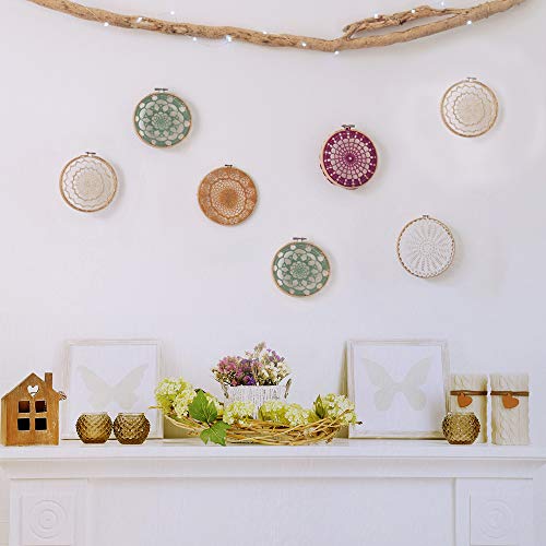 Caydo 24 Pieces 4 Inch Embroidery Hoops Bulk Wholesale Cross Stitch Hoop Ring for Embroidery, Art Craft Handy Sewing and Christmas Decoration