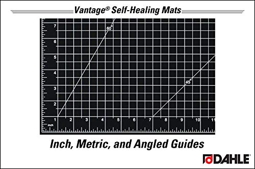 Dahle Vantage 10673 Self-Healing Cutting Mat, 24"x36", 1/2" Grid, 5 Layers for Max Healing, Perfect for Crafts & Sewing, Black