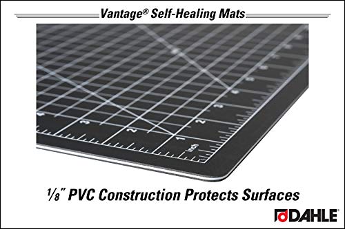 Dahle Vantage 10673 Self-Healing Cutting Mat, 24"x36", 1/2" Grid, 5 Layers for Max Healing, Perfect for Crafts & Sewing, Black