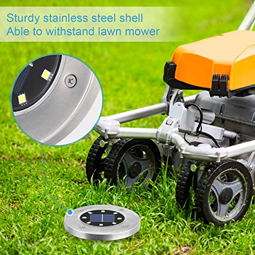 ZGWJ Solar Ground Lights,8 LED Disk Lights Upgraded Outdoor Garden Lights Landscape Lights for Lawn Pathway Yard Deck Patio Walkway (White)