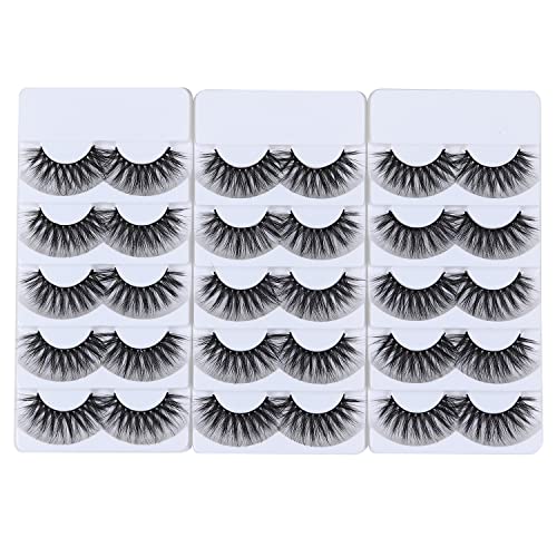 Wleec Beauty 3D Faux Mink False Lashes Handmade Dramatic Eyelash Pack Long Crisscross Fake Eyelashes #3D/18 (15 Pairs/3 Pack)