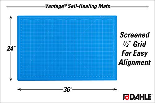 Dahle - 10693-12592 Vantage 10693 Self-Healing Cutting Mat, 24"x36", 1/2" Grid, 5 Layers for Max Healing, Perfect for Crafts & Sewing, Blue