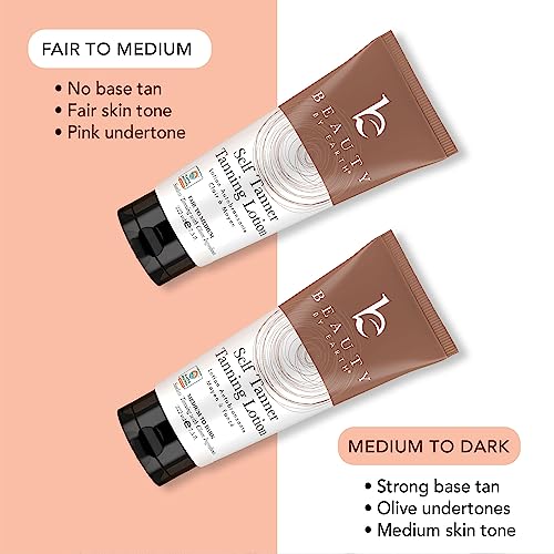 Self Tanner Bundle with Applicator - Tanning Lotion for Body & Face with Tanning Mitts, Sunless Tanner for Face & Self Tan for Body, Natural & Organic Full Size Face Tanner & Fake Tan for Body